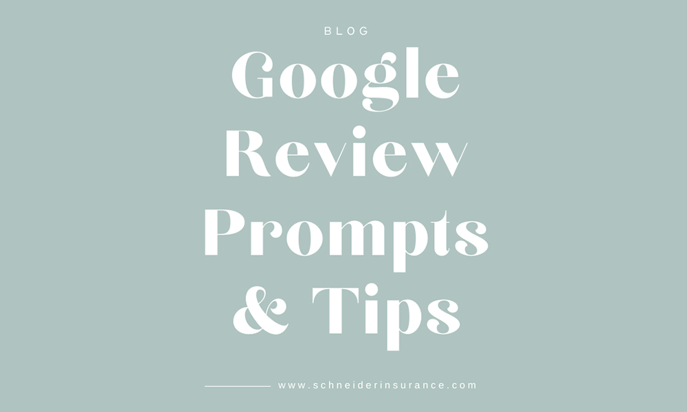 Google Review Prompts and Tips - Title White Text Over Green Background